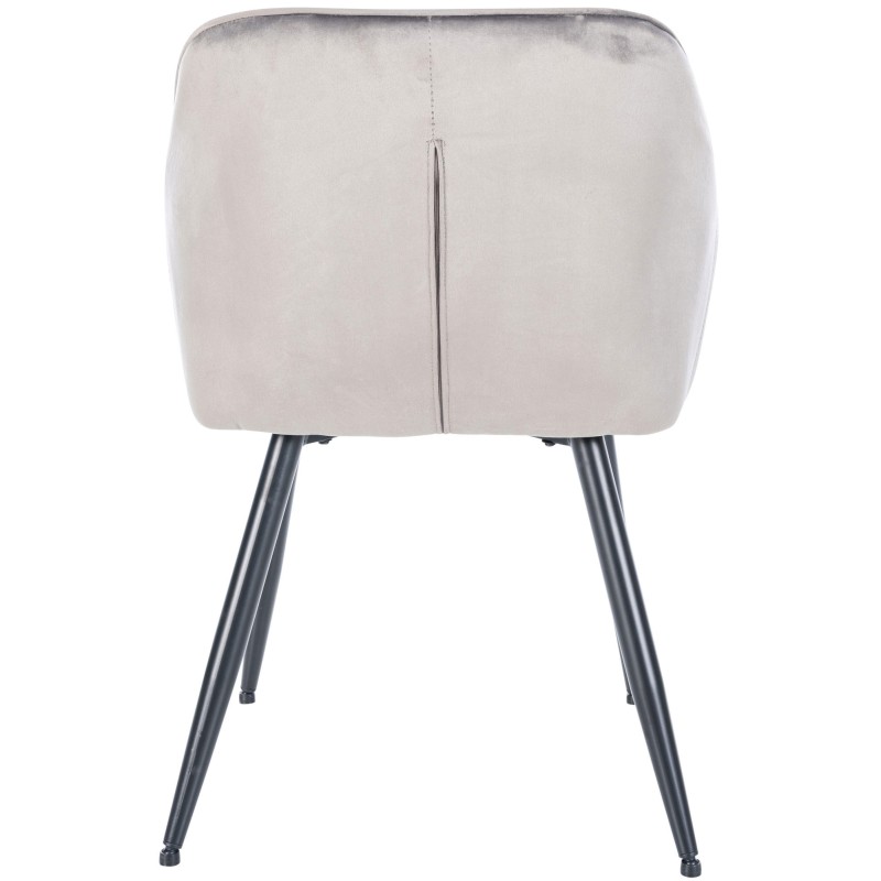 Tyylikäs pehmustettu ruokailutuoli käsinojilla ja metallirungolla