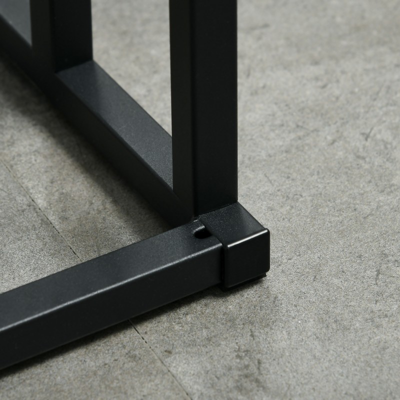 Pyyheteline kylpyhuoneeseen, 3 tasoa, teräs ja bambu, 45 x 22,5 x 86 cm, musta / luonnonväri