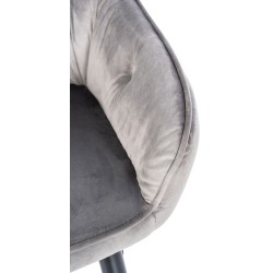 Tyylikäs pehmustettu ruokailutuoli käsinojilla ja metallirungolla