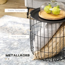 Sivupöytäsarja säilytystilalla 2 kpl, teräs, Ø40/35 cm, musta