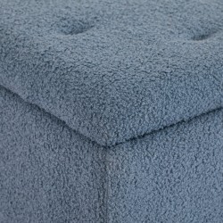 Säilytyspenkki luonnonpuujaloin, pehmustettu istuin, 95 x 38 x 45 cm, sininen