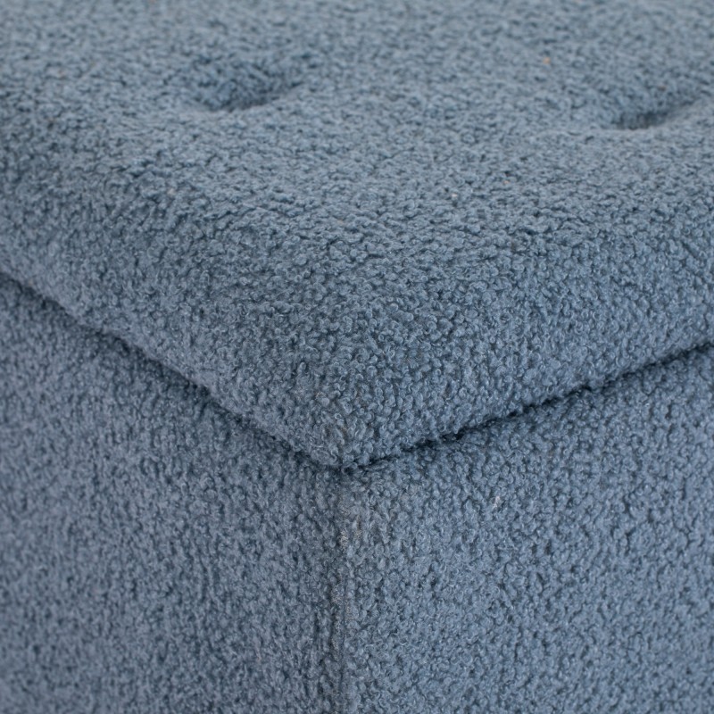 Säilytyspenkki luonnonpuujaloin, pehmustettu istuin, 95 x 38 x 45 cm, sininen