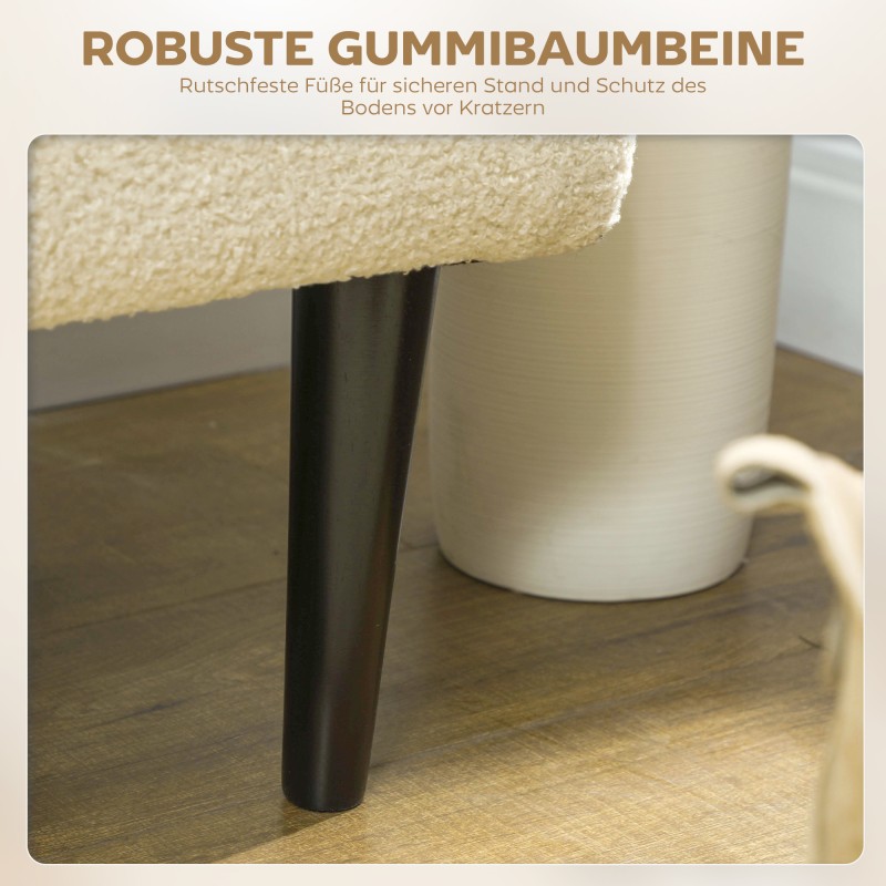 Säilytystilallinen kenkäpenkki / istuinpenkki, kasmir-tyylinen verhoilu, 95x38x45 cm, beige/musta