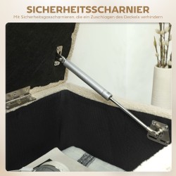 Säilytystilallinen kenkäpenkki / istuinpenkki, kasmir-tyylinen verhoilu, 95x38x45 cm, beige/musta