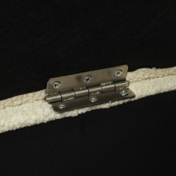 Säilytystilallinen kenkäpenkki / istuinpenkki, kasmir-tyylinen verhoilu, 95x38x45 cm, beige/musta