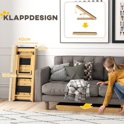 Koiran ja kissan ramppi ja portaat, taittuva, säädettävä, puu/musta, 83 x 40 x 62,5 cm