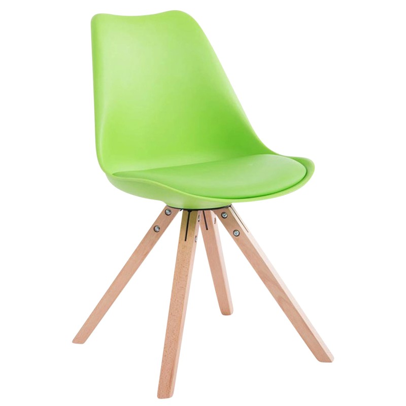 Tyylikäs vierailutuoli puisella rungolla ja keinonahkaverhoilulla