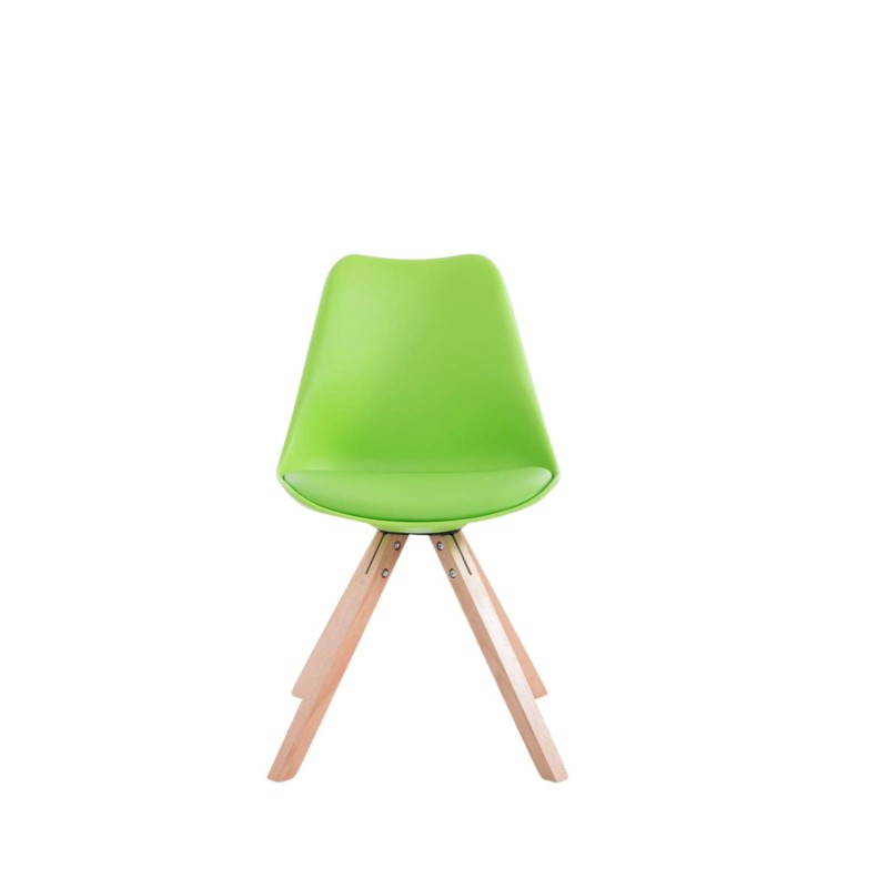 Tyylikäs vierailutuoli puisella rungolla ja keinonahkaverhoilulla