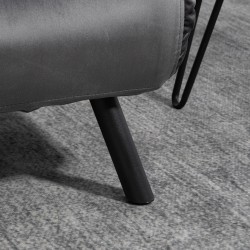 Vuodesohva 2 hengen samettipintainen teräsrunko kumipuu käsinojat tummanharmaa luonnonsävy musta sis. 2 tyynyä