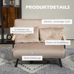 Lepotuoli ja varavuode metallirungolla, puukäsinojat, 102x73x81 cm, max 120 kg, vaaleanruskea