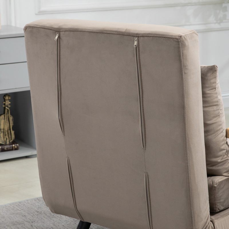 Taitettava vuodesohvatuoli vierassänky teräsrungolla 63x73x81 cm 120 kg vaaleanruskea