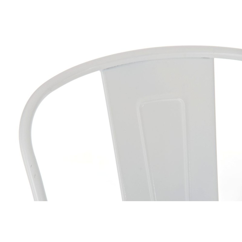 Klassinen metallinen baarijakkara korkealla selkänojalla ja jalkatuella