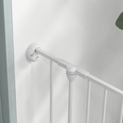 Koiranpentujen leikkiaitaus terästä 123 x 102 x 90 cm sisäkäyttöön valkoinen