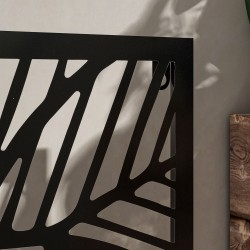 Näkösuoja ja istutuslaatikko ulkokäyttöön, metalli, 61 x 23 x 113 cm, musta