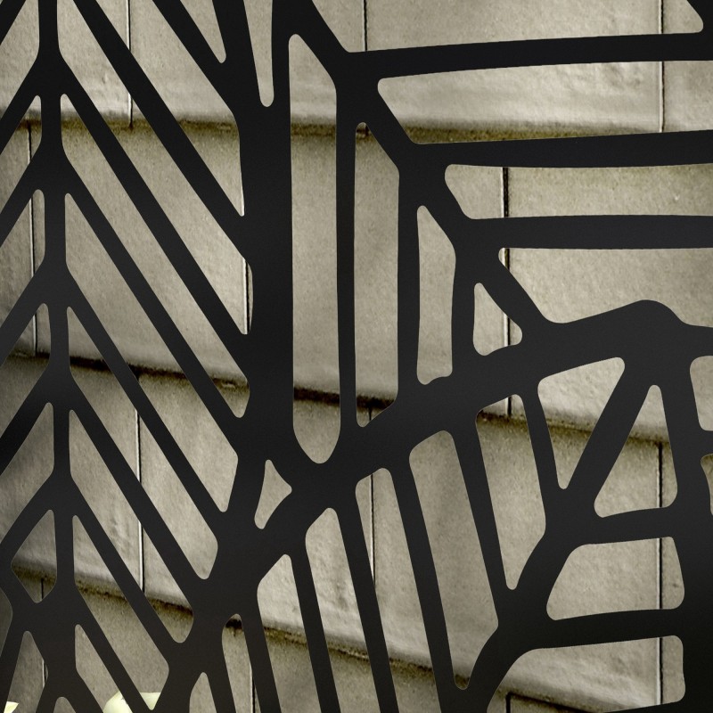 Näkösuoja ja istutuslaatikko ulkokäyttöön, metalli, 61 x 23 x 113 cm, musta