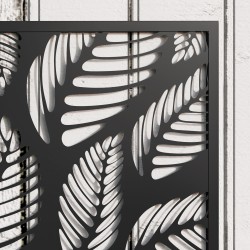 Korkealaatikko näkösuojapaneelilla ja köynnösritilällä, metalli, 61 x 23 x 113 cm, musta