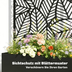 Metallinen korotettu viljelylaatikko köynnöstuellä, 60 x 30 x 113 cm, musta