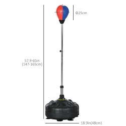 Säädettävä vapaasti seisova nyrkkeilypallo 147–165 cm, täytettävä jalusta, keinonahka, musta/punainen/valkoinen