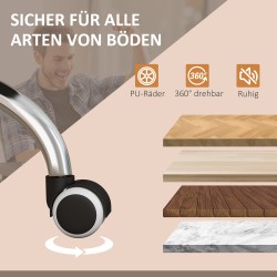 Hierova työtuoli jalkatuella, mikrokuitu, kallistuva selkänoja, 64 x 70 x 110–118 cm, musta