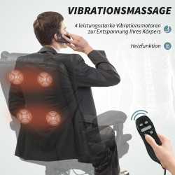 Hierova työtuoli jalkatuella, mikrokuitu, säädettävä, 64 x 70 x 110–118 cm, musta