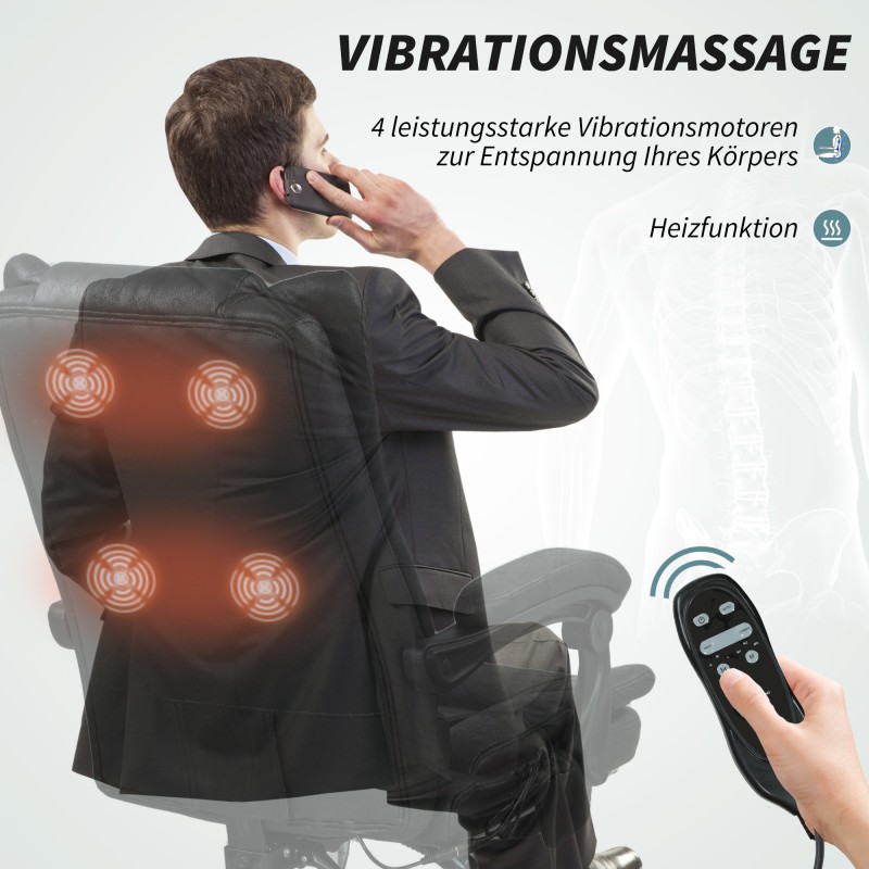 Hierova työtuoli jalkatuella, mikrokuitu, säädettävä, 64 x 70 x 110–118 cm, musta