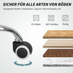 Hierova työtuoli jalkatuella, mikrokuitu, säädettävä, 64 x 70 x 110–118 cm, musta