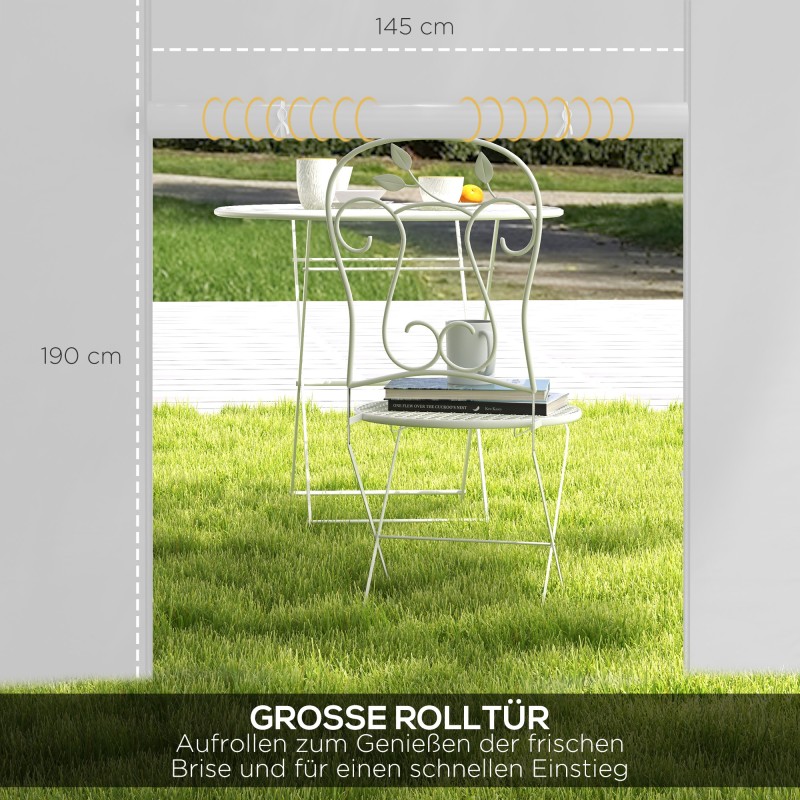 Puutarhapaviljongin sivuverhot 2 kpl, 3x3 m ja 3x6 m, 210D polyesteri, valkoinen