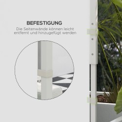 Puutarhapaviljongin sivuverhot 2 kpl, 3x3 m ja 3x6 m, 210D polyesteri, valkoinen