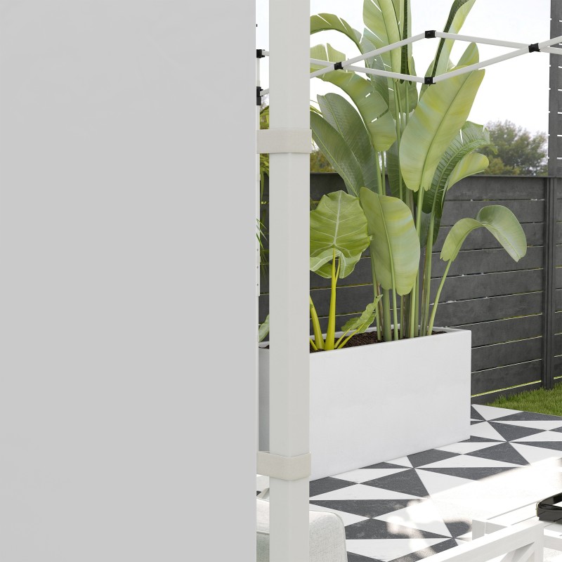 Puutarhapaviljongin sivuverhot 2 kpl, 3x3 m ja 3x6 m, 210D polyesteri, valkoinen