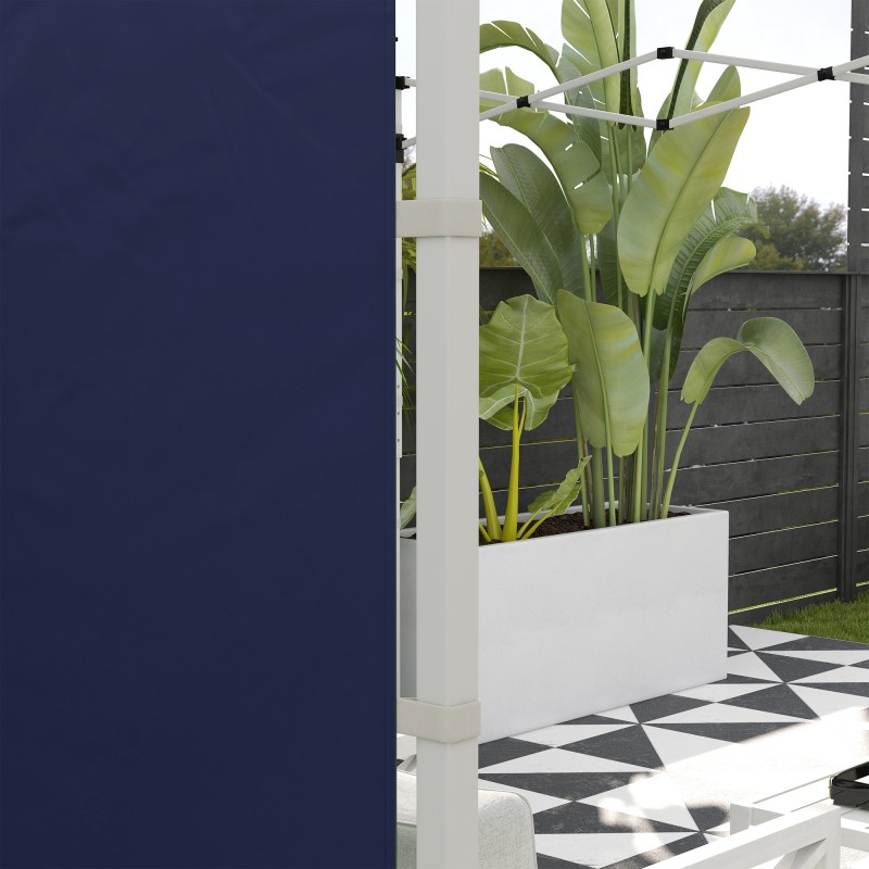 Puutarhateltan sivuverhot 3x3 m / 3x6 m, 2 kpl, Oxford-polyesteri, sininen