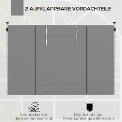 Puutarhateltan sivuseinät 3x3 m / 3x6 m, 2 kpl, ikkunat ja oviaukot, oxfordpolyesteri, vaaleanharmaa