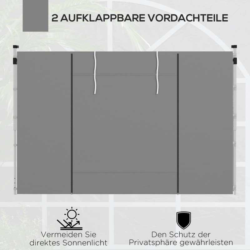 Puutarhateltan sivuseinät 3x3 m / 3x6 m, 2 kpl, ikkunat ja oviaukot, oxfordpolyesteri, vaaleanharmaa