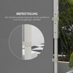 Puutarhateltan sivuseinät 3x3 m / 3x6 m, 2 kpl, ikkunat ja oviaukot, oxfordpolyesteri, vaaleanharmaa