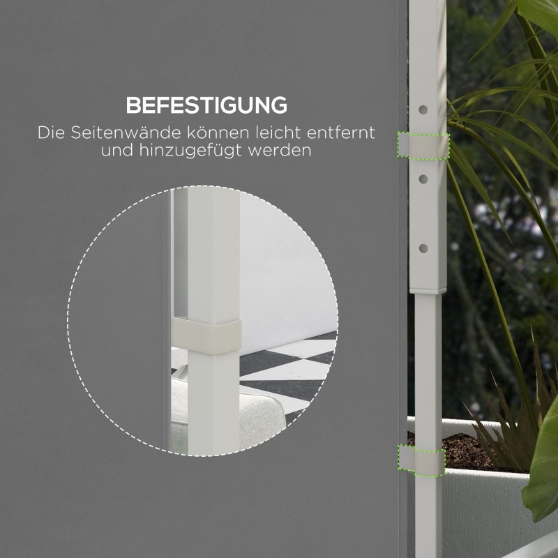 Puutarhateltan sivuseinät 3x3 m / 3x6 m, 2 kpl, ikkunat ja oviaukot, oxfordpolyesteri, vaaleanharmaa