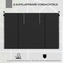 Sivuseinät pihatelttaan 3 x 3 m / 3 x 6 m, 2 kpl, Oxford-polyesteri, musta