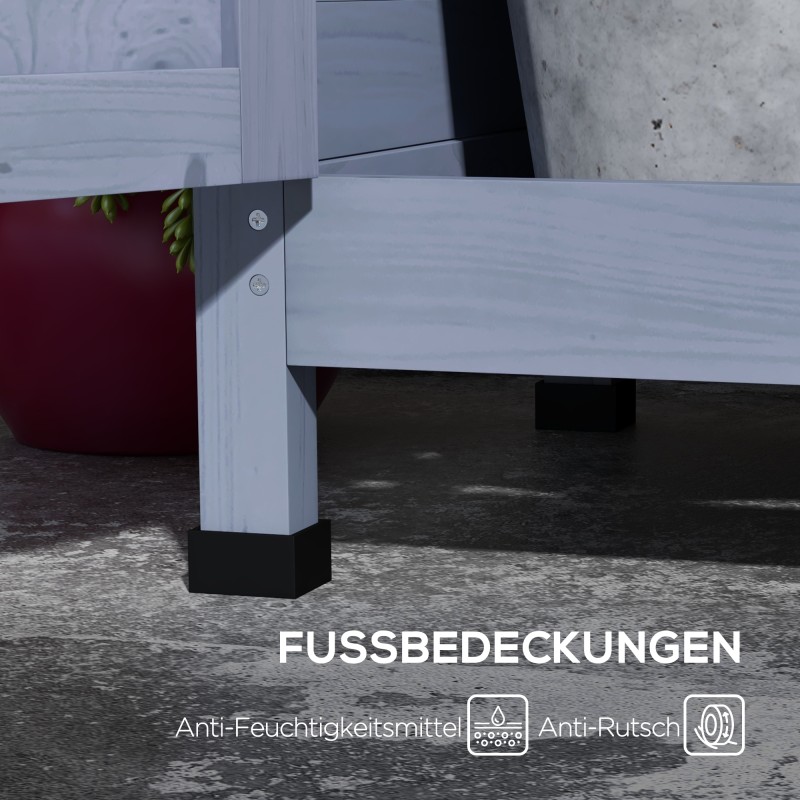 Puutarhatyöpöytä säilytyskaapilla, alumiininen työtaso, 112 x 47 x 146 cm, harmaa