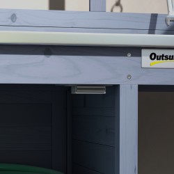 Puutarhatyöpöytä säilytyskaapilla, alumiininen työtaso, 112 x 47 x 146 cm, harmaa