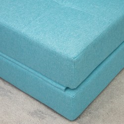 Leposohva ja vierasvuode polycotton-vaahtomuovia 70 x 70 x 61 cm vaaleansininen irrotettava päällinen