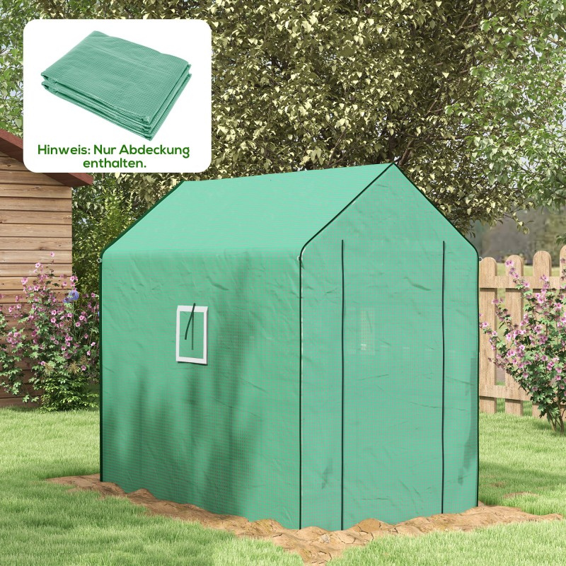 Kasvihuoneen suojapeite PE 140 x 213 x 190 cm vihreä sopii kasvihuoneeseen 845-411V02
