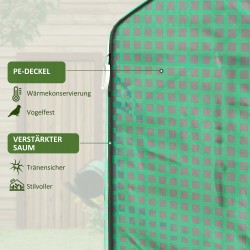 Kasvihuoneen suojapeite PE 140 x 213 x 190 cm vihreä sopii kasvihuoneeseen 845-411V02