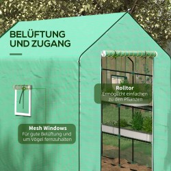 Kasvihuoneen suojapeite PE 140 x 213 x 190 cm vihreä sopii kasvihuoneeseen 845-411V02