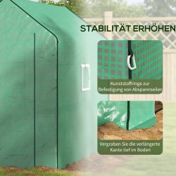 Kasvihuoneen suojapeite PE 140 x 213 x 190 cm vihreä sopii kasvihuoneeseen 845-411V02