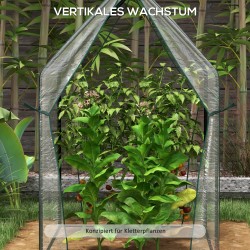 Kasviteltta / minikasvihuone köynnöskasveille 90 x 90 x 145 cm läpinäkyvä/musta teräs ja muovi