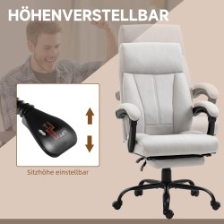 Hierova työtuoli lannerangan lämmityksellä ja kallistustoiminnolla, mikrokuitu, vaaleanharmaa