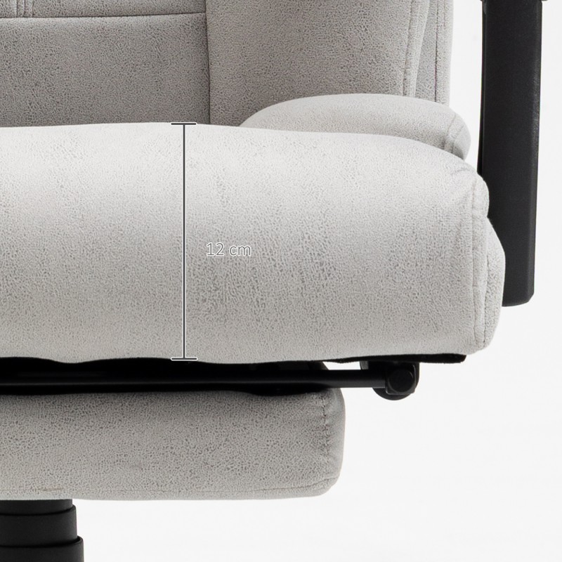 Hierova työtuoli lannerangan lämmityksellä ja kallistustoiminnolla, mikrokuitu, vaaleanharmaa