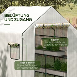 Kasvihuoneen suojapeite kasvitunneliin PE-muovia 140 x 143 x 190 cm valkoinen