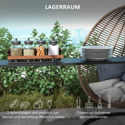 Grillikatos ulkokäyttöön, teräsrunko ja polyesterikatto, 233 x 110 x 235 cm, khaki