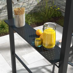 Grillikatos ulkokäyttöön, teräsrunko ja polyesterikatto, 233 x 110 x 235 cm, khaki