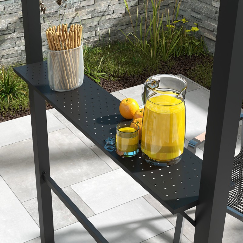 Grillikatos ulkokäyttöön, teräsrunko ja polyesterikatto, 233 x 110 x 235 cm, khaki