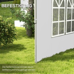 Paviljongin sivuseinät ikkunoilla 3x3/3x4 m, 2 kpl, vedenpitävä oxford-kangas, valkoinen